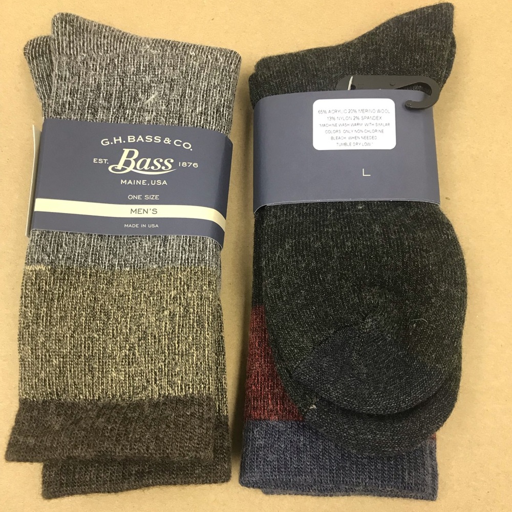 COPY - COPY - G H Bass thick merino wool socks men 2 pairs